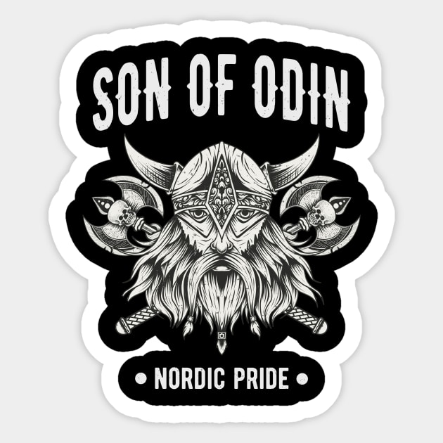 Viking Warrior Son Of Odin Norse Mythology Asatru Sticker by Foxxy Merch